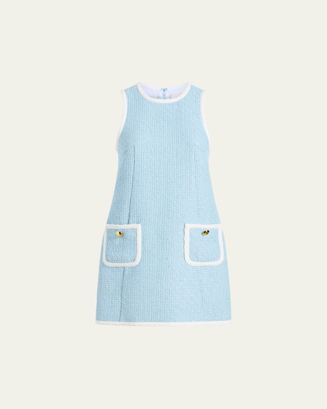 Auden Contrast Tweed Sleeveless Mini Shift Dress
